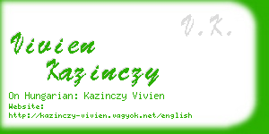 vivien kazinczy business card